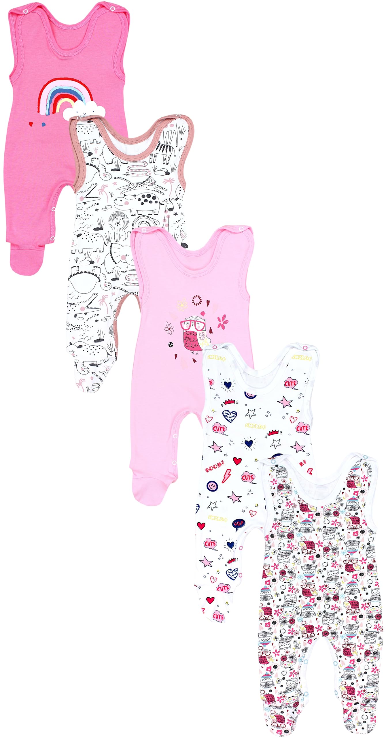 TupTam Baby Unisex Strampler mit Aufdruck Spruch 5er Pack