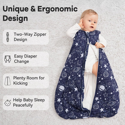Unnivoll Baby Sleeping Bag, 1.5 Tog Baby Sleeping Bag, 0-6 Months, Pack of 2, Sleeping Bag, Winter, Autumn, 67 cm, for Boys and Girls, Newborns, Coffee
