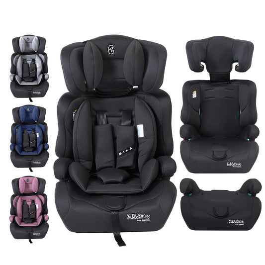 FableKids Kinderautositz 9-36 kg | 3-Punkt-Sicherheitsgurt | Autokindersitz ab 15 M. | Autositz für Kinder 76-150 cm | Kindersitz einstellbare Kopfstütze ECE R129/03 | Verstellbar | Schwarz - Meloni2