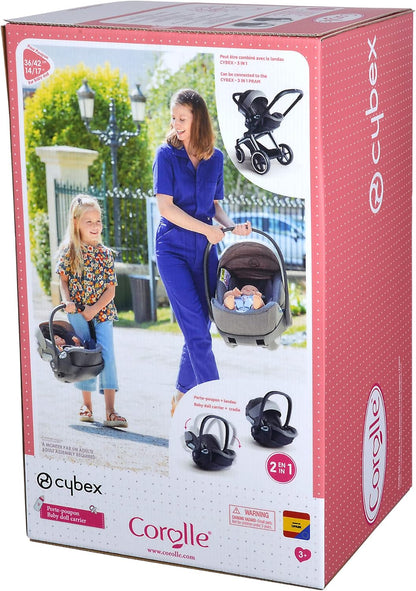 Corolle 9000141390 - Cybex 2in1 Puppen Trageschale und Wiege, mit Gurt und Verdeck, kann mit dem Cybex Puppenwagen verbunden Werden, für alle 36-42cm Babypuppen, ab 3 Jahren - Meloni2