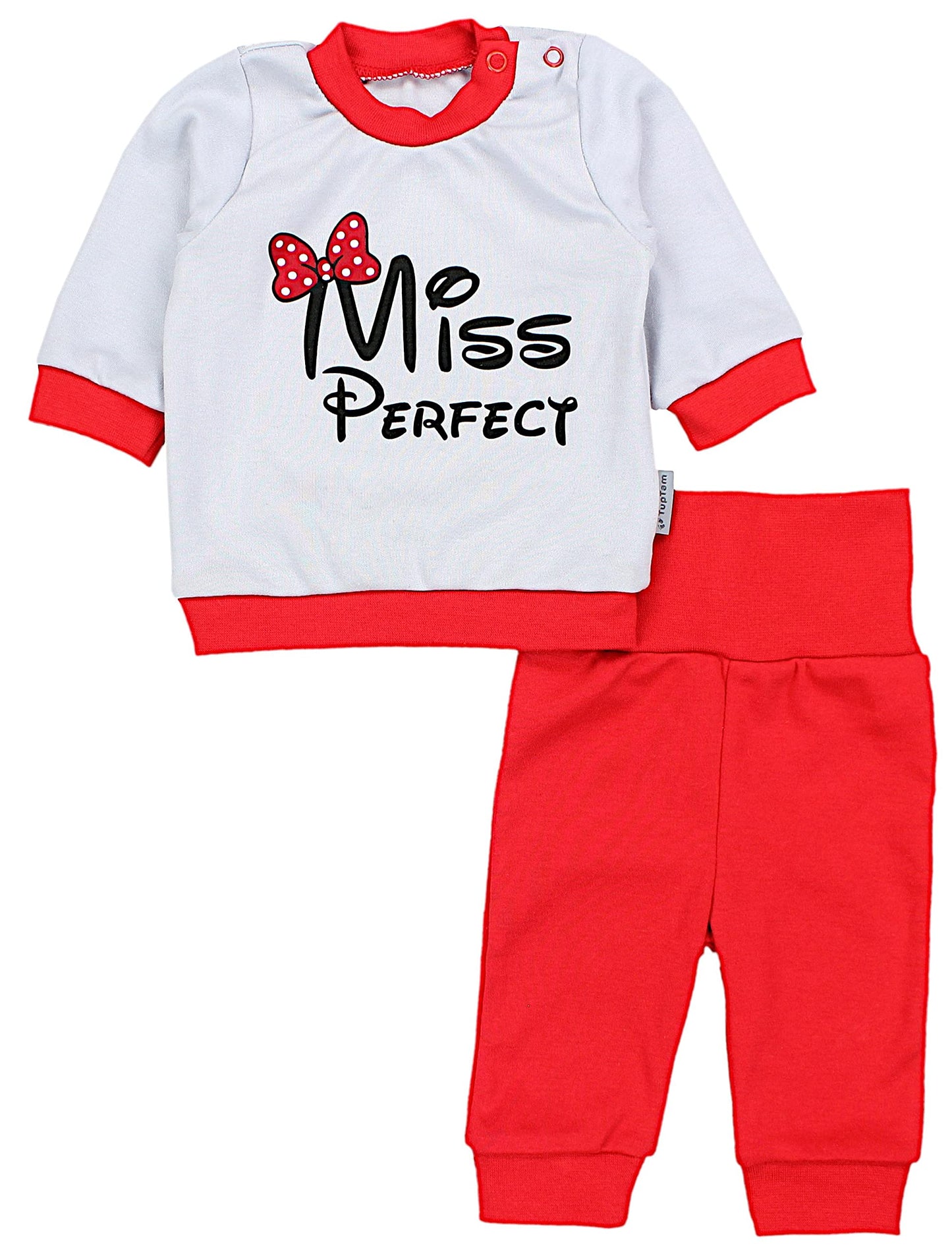 Baby Mädchen Langarm Shirt mit Print Saying Baby Hose Baby Kleidung 2-teiliges Set