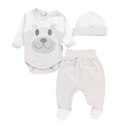 TupTam Baby Clothes Set Body Romper Hat Teddy Bear