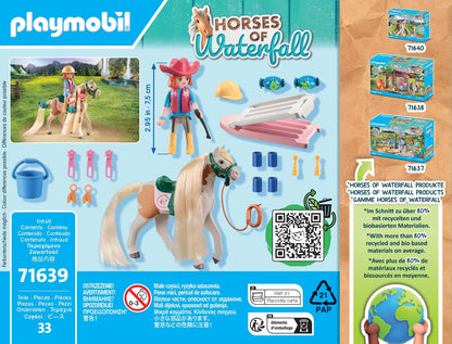 PLAYMOBIL Horses of Waterfall 71640 Kreativset mit Pferd und Stiften, inklusive Einer Figur, einem Pferd und DREI Crayola Stiften, künstlerisches Spielzeug für Kinder ab 5 Jahren
