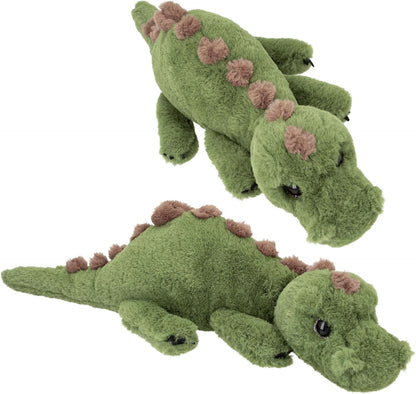 Depesche 12653 Dino World - Cuddly toy dinosaur with green fur and glittery eyes, approx. 50 cm large plush dino, green, apple green 