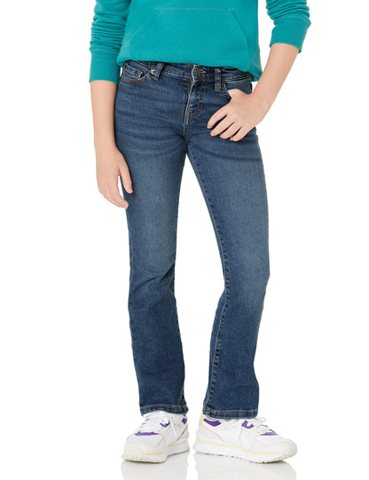 Essentials Mädchen Schmal geschnittene Bootcut-Jeans aus Stretch