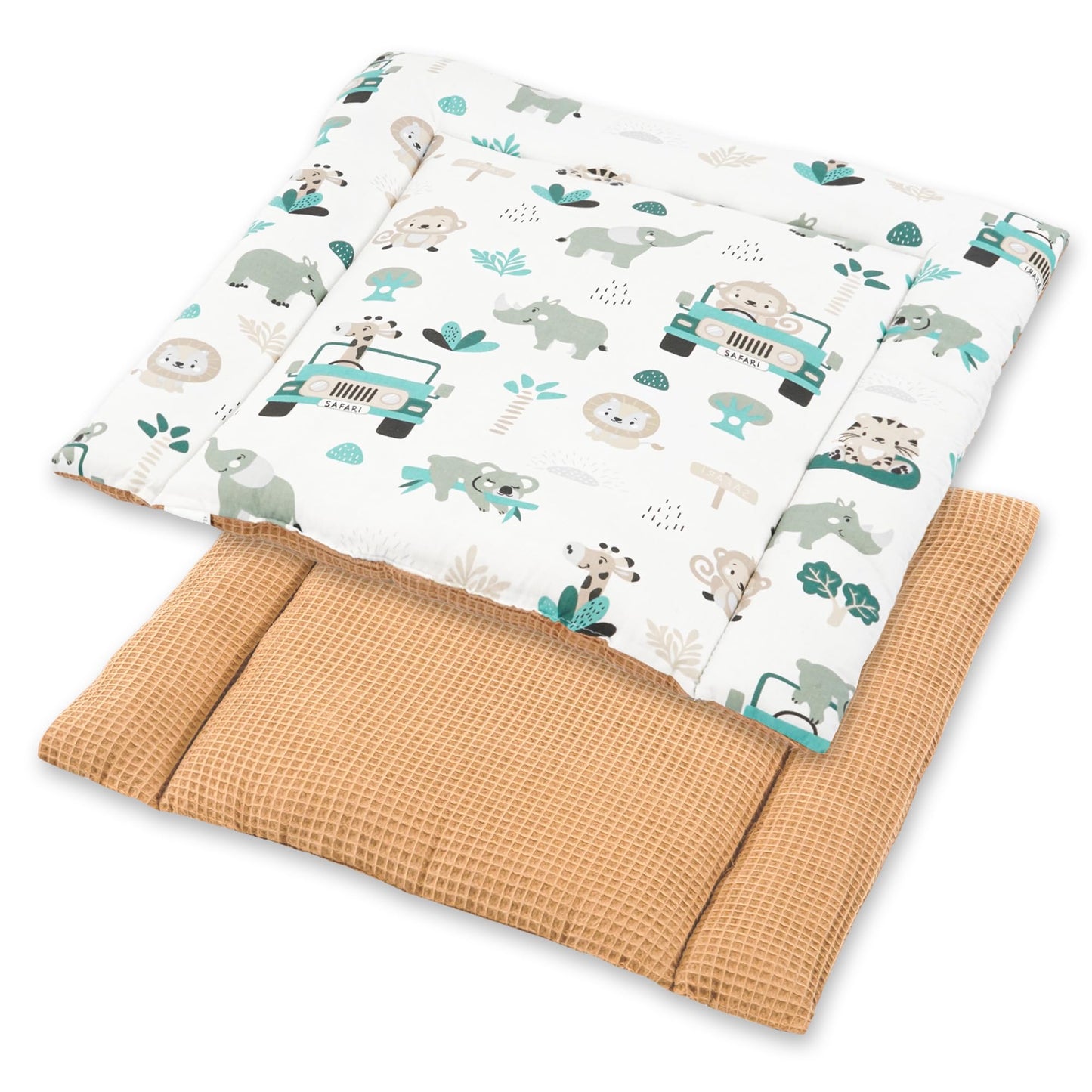 Wickelauflage Wickelunterlage aus Baumwolle 75x72 cm - Weich und waschbar Wickelunterlage für Babys Wickelmatte aus Stoff für Wickeltisch Wickelkommode oder Waschmaschine 75 x 72 Wilde Rose