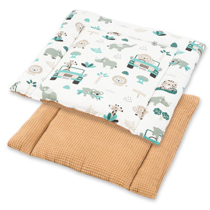 Wickelauflage Wickelunterlage aus Baumwolle 75x72 cm - Weich und waschbar Wickelunterlage für Babys Wickelmatte aus Stoff für Wickeltisch Wickelkommode oder Waschmaschine 75 x 72 Wilde Rose