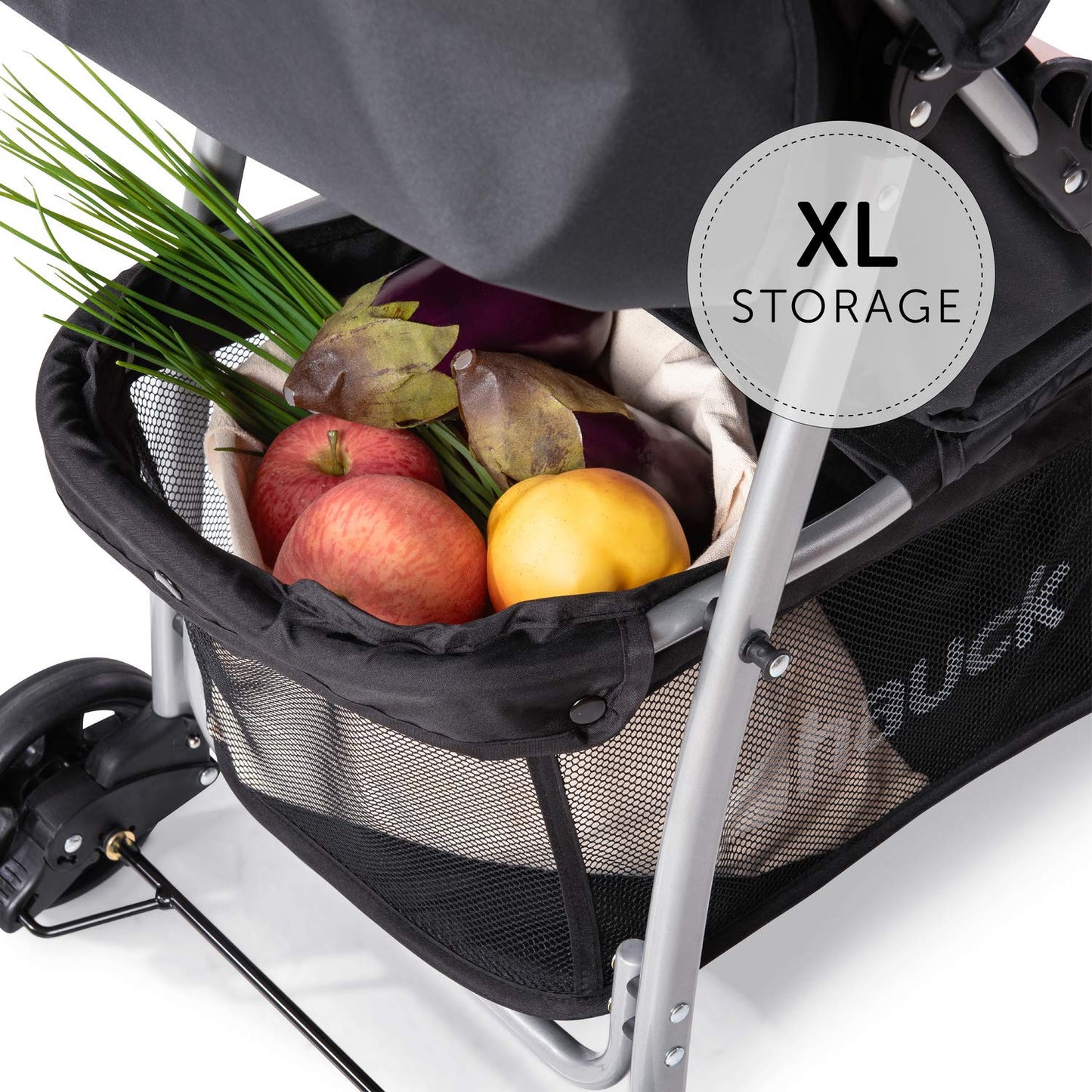 Hauck Lightweight Stroller up to 18 kg with reclining function from birth, small foldaway, sun canopy, large basket - Meloni2