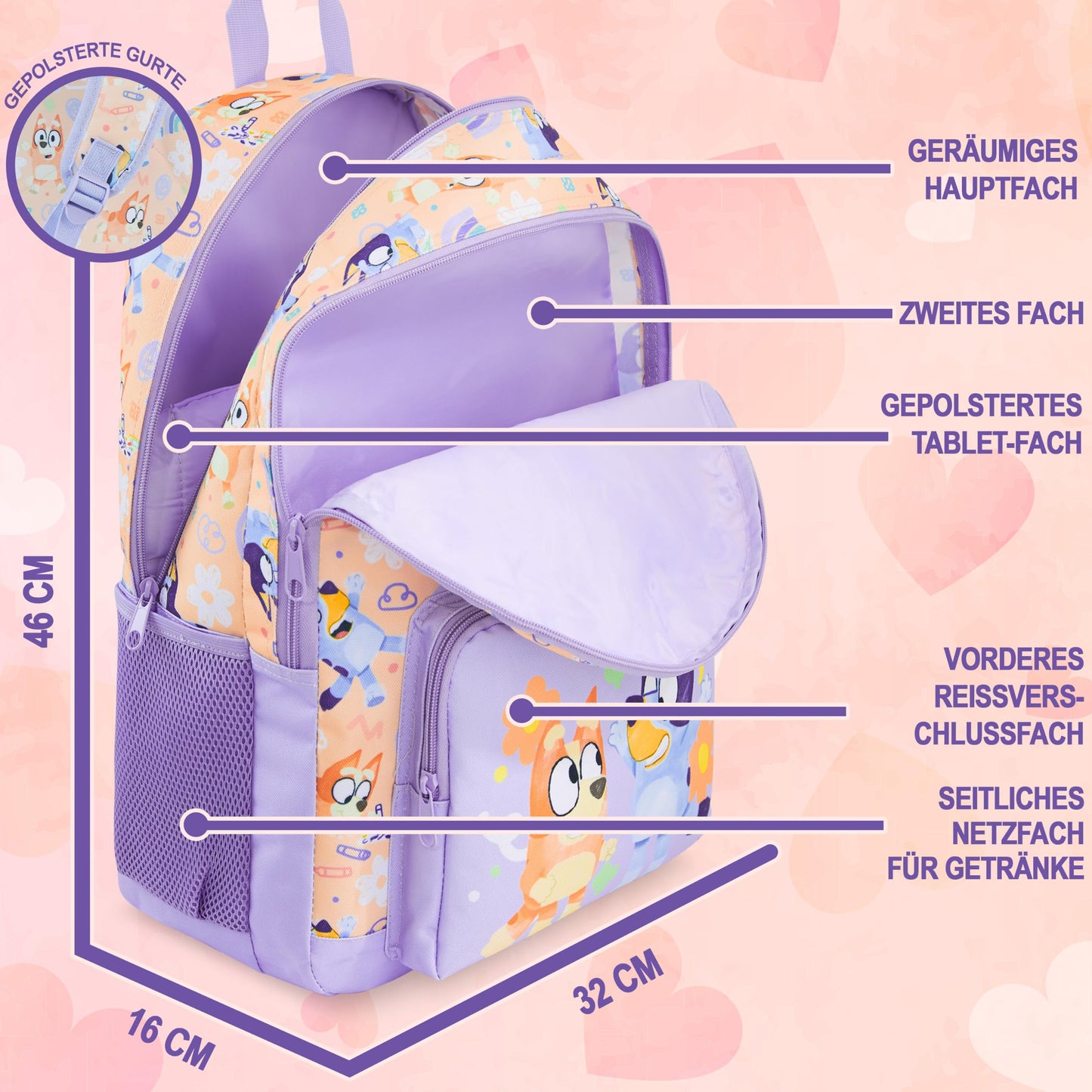Rucksack Mädchen, Verstellbarer Reisetasche für Schule und Reise, Gepolsterte Schulrucksack mit Zwei Schlüsselanhänger, Geschenke für Kinder (Multi Squishmallows)