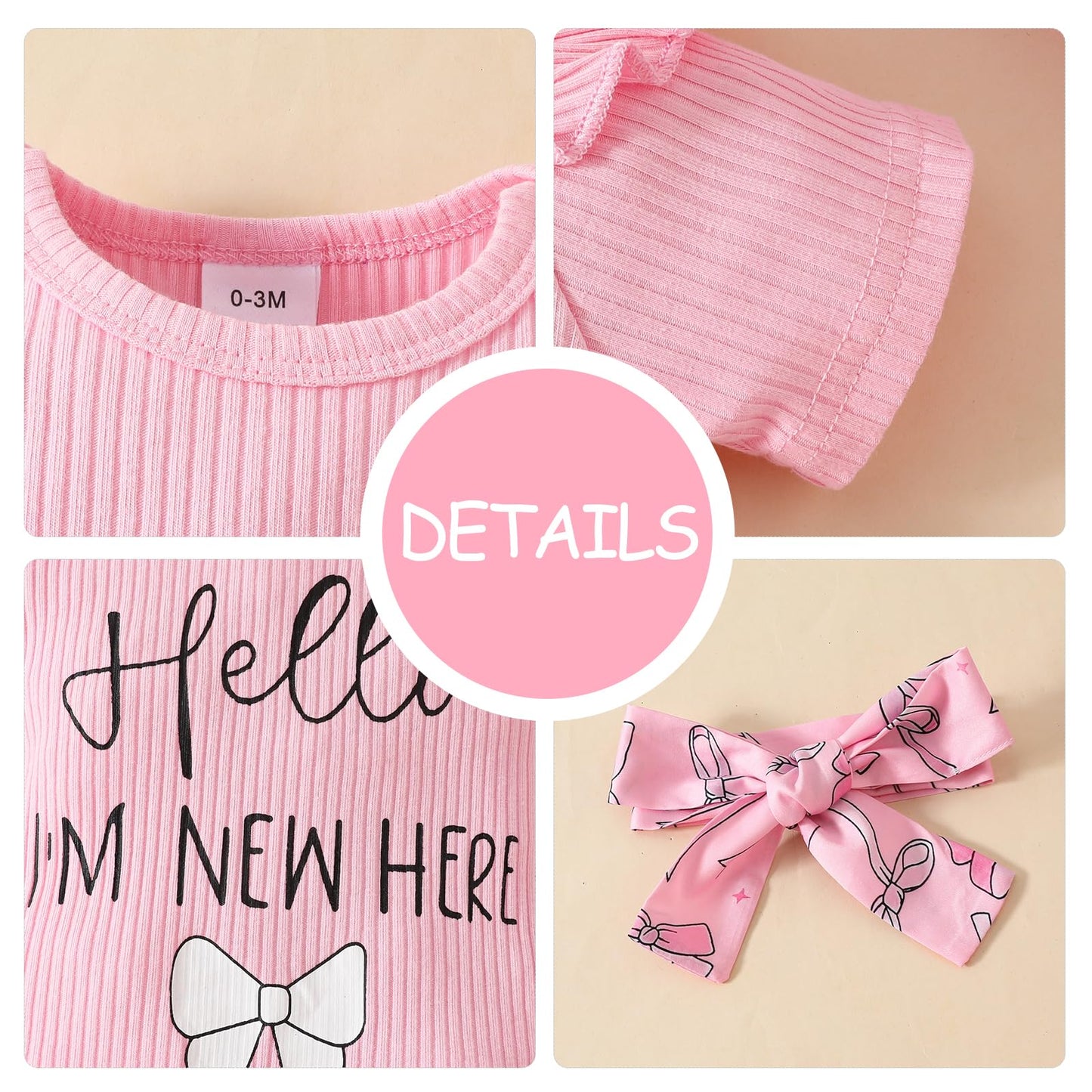 Neugeborenes Baby Mädchen Röcke Sets Kurzarm Rüschen Top + Bedrucktes Overalls Hosenträger Kleid + Stirnband Sommer Kleidung Outfits Set