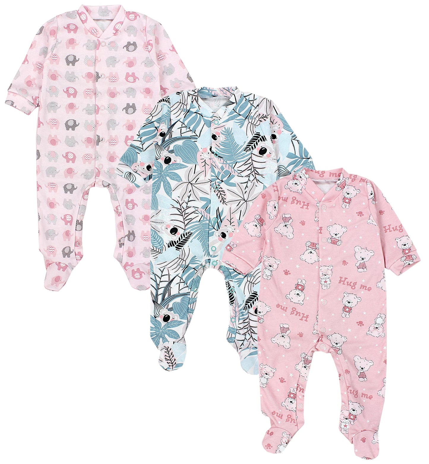 TupTam Baby Mädchen Schlafstrampler mit Fuß 3er Pack
