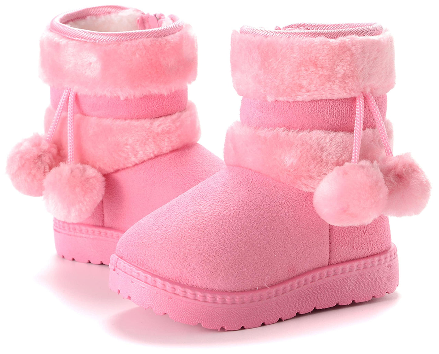 Children's Warm Lined Snow Boots, Girls' Winter Shoes, Baby Non-Slip Boots, Toddler Shoes, Soft Soles, Slip-On Boots