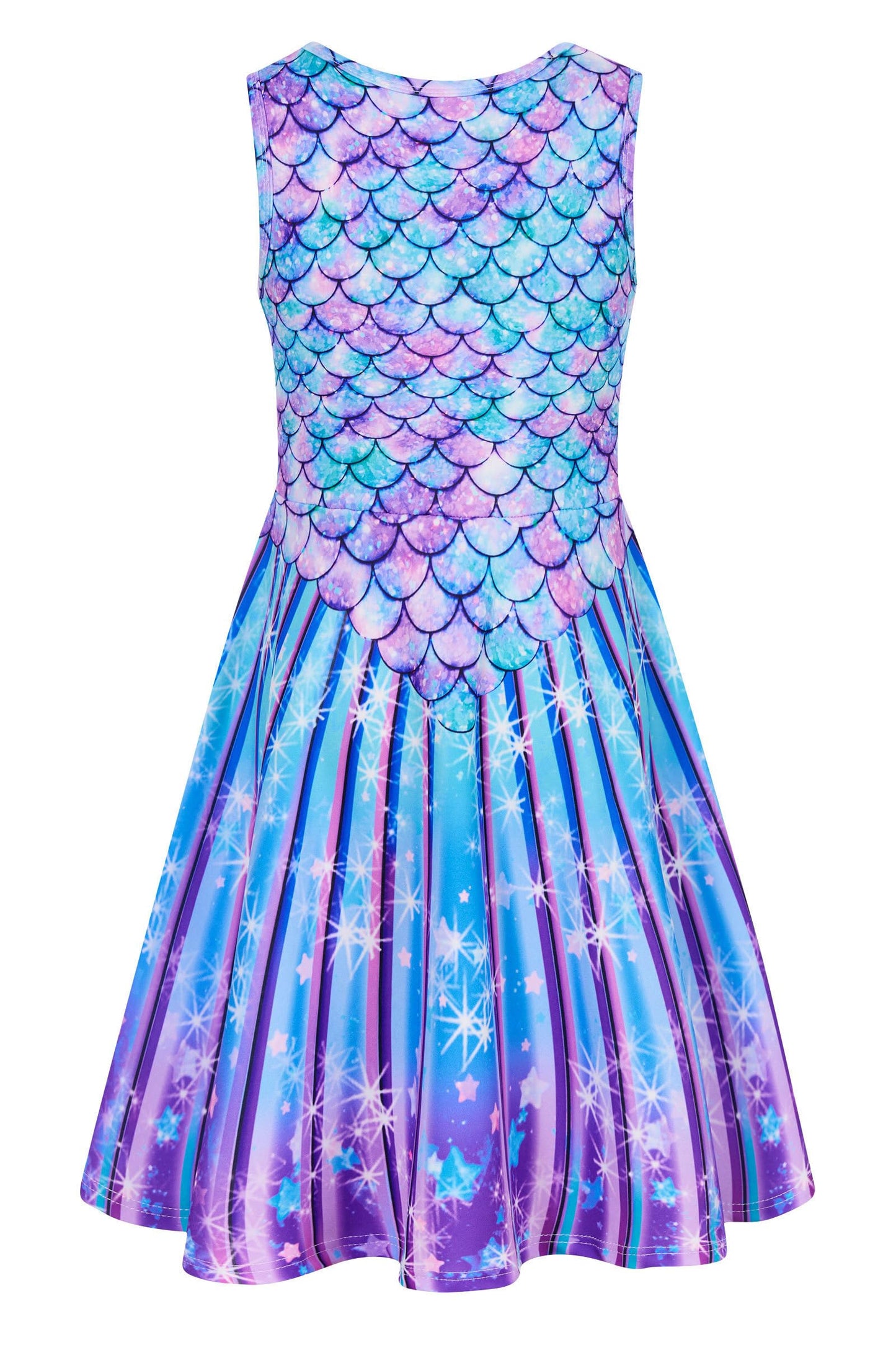 Mädchenkleid Schmetterling A-Linie Ärmelloses Sommerkleid Buntes Kleid 4-12 Jahre