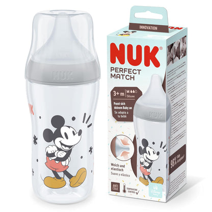 NUK First Choice+ Baby Bottle Starter Set | 0–6 months | 4 bottles with Temperature Control &amp; Bottle Box | Anti-Colic Air System | BPA-free | Disney Winnie the Pooh 