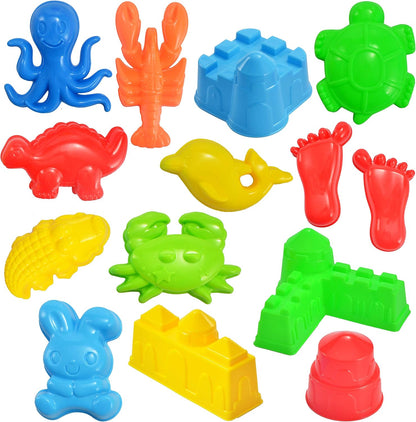 JOYIN 24 Piece Sandpit Toy Set, Beach Toy, Children's Sand Shapes, Mesh Bag, Beach, Sand Toy for Boys Girls Children Sand Toy from 3 4 5 Years