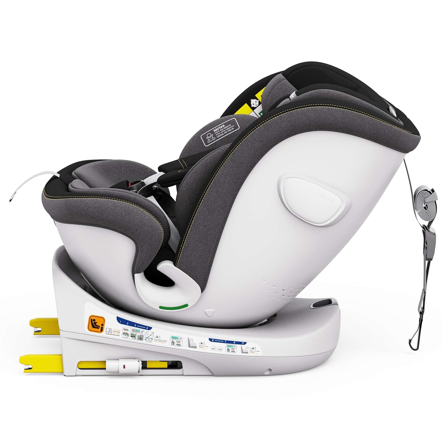 Daliya® Kindersitz ROTAZIONE | I-SIZE 40-150 cm | 8 Pos. | Isofix | (SIP) | Top Tether | 360° | 5 Punkt Gurt | Gruppe 0+ / I/II/III 0-36 KG | Neueste Zulassungs UN ECE Reg. 129 (Beige) - Meloni2