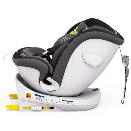 Daliya® Kindersitz ROTAZIONE | I-SIZE 40-150 cm | 8 Pos. | Isofix | (SIP) | Top Tether | 360° | 5 Punkt Gurt | Gruppe 0+ / I/II/III 0-36 KG | Neueste Zulassungs UN ECE Reg. 129 (Beige) - Meloni2