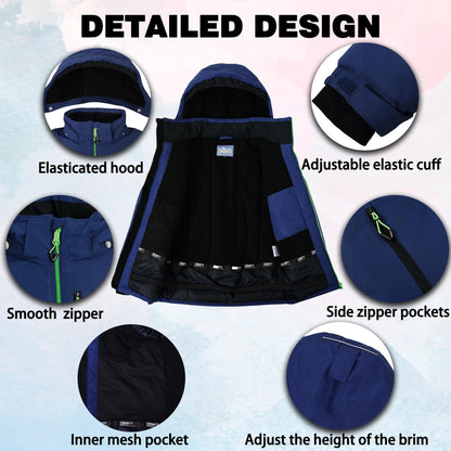 SMONTY SNOWER Boys' Snowsuit with Removable Hood, Ski Suit, Extra Warm, Winter Suit