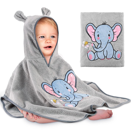Yosemy Kapuzenhandtuch Baby - Oeko TEX - Baby Handtuch Kapuze 100% Baumwolle Badeponcho Kinder Babyhandtuch mit Kapuze Weich & Super Saugfähig 0-3 Jahre-Bär
