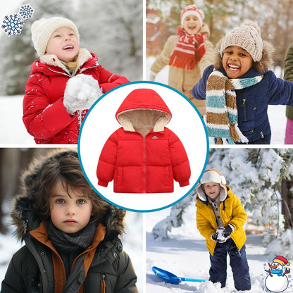kids4ever Baby Winter Jacket Coat Zip Hooded Jacket Windproof Warm Fleece Outerwear Snowsuit with Two Pockets for Boys Girls 12 Months - 5 Years