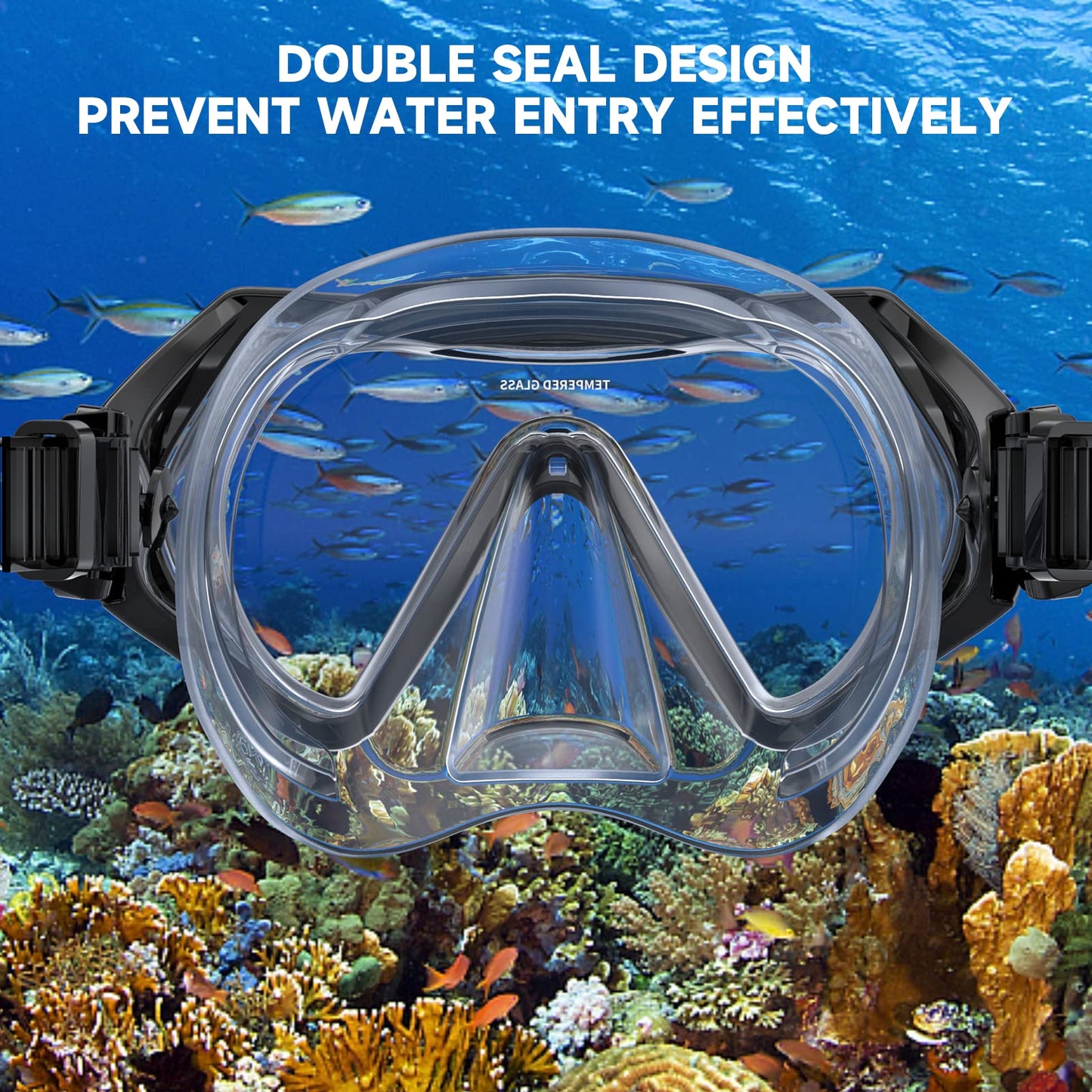 Findway Children's Diving Goggles, Swimming Goggles, Snorkel Mask for Boys Girls Teenagers, Diving Mask with Nose Cover, 180° Panorama, HD, Anti-Fog, Anti-Leak, Diving Goggles for Children 4-16 Years