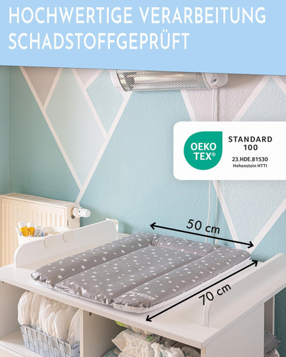 pic Bear Wickelauflage - hochwertige OEKO-TEX Wickeltischauflage - pflegeleichte Wickelunterlage - Auflage Wickelkommode - 85 x 72 cm - Sealife