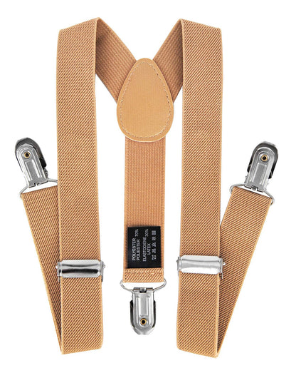 Kinder Jungen Hosenträger Y-Form Breite 2,5 cm mit 3 starken Clips Kann mit Fliege Plain Colors kombiniert werden