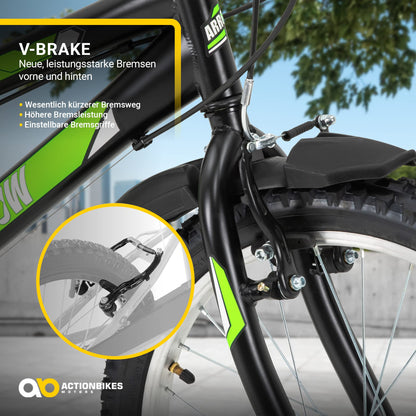 Actionbikes Kinderfahrrad Arrow | 20 Zoll 24 Zoll - V-Brake Bremsen - Fahrrad für Kinder von 6-12 Jahren - Schutzblech v. / h - Kinder Fahrrad für Mädchen & Jungen - Fahrräder - Bicycle - Kinderrad - Meloni2