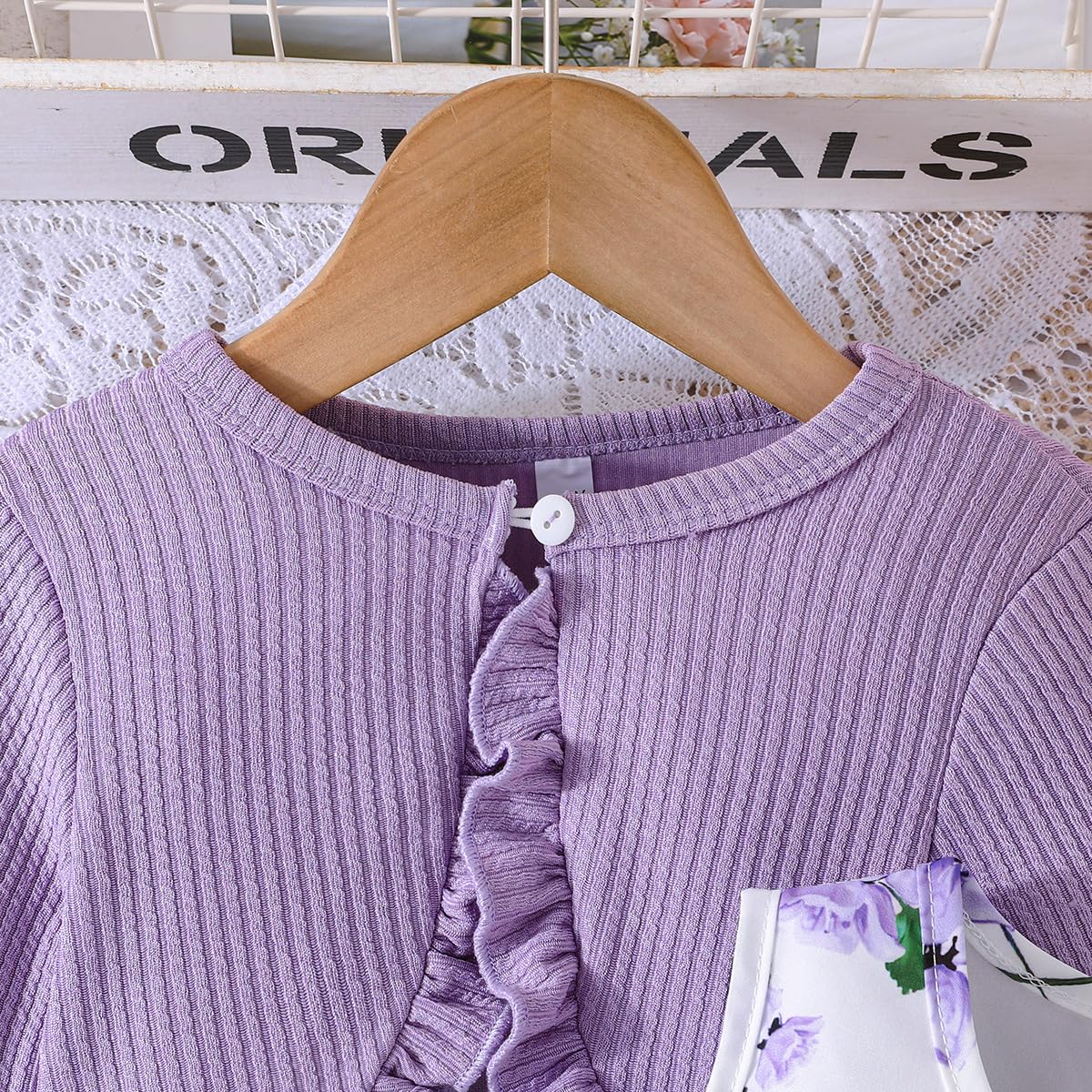 Yanmucy Kleine Mädchen Kleider mit Strickjacke Sets Baby Mädchen Kleider Kleinkind Kinder Langarm Ruffle Mantel Mädchen Kleidung für 2-8 Jahre