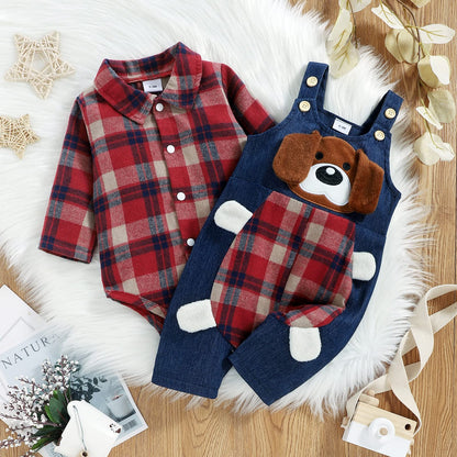 Baby Jungen Kleidung Strampler Latzhose Set Kleidung Sets für Jungen Baby Set Neugeborenes Geschenk