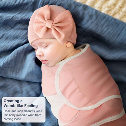 DRESHOW Neugeborene Swaddle Decke Hut Set Baby Gedruckt Swaddles Säugling Einstellbar Schlafsack für 0-3 Monate Mädchen Jungen