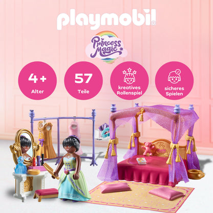PLAYMOBIL | Princess Magic | Prinzessinnenschloss mit Königspaar | Prinzessinnen Spielzeug | Schloss Spielset | Märchen Spielzeug für Kinder ab 4 Jahren | 71845