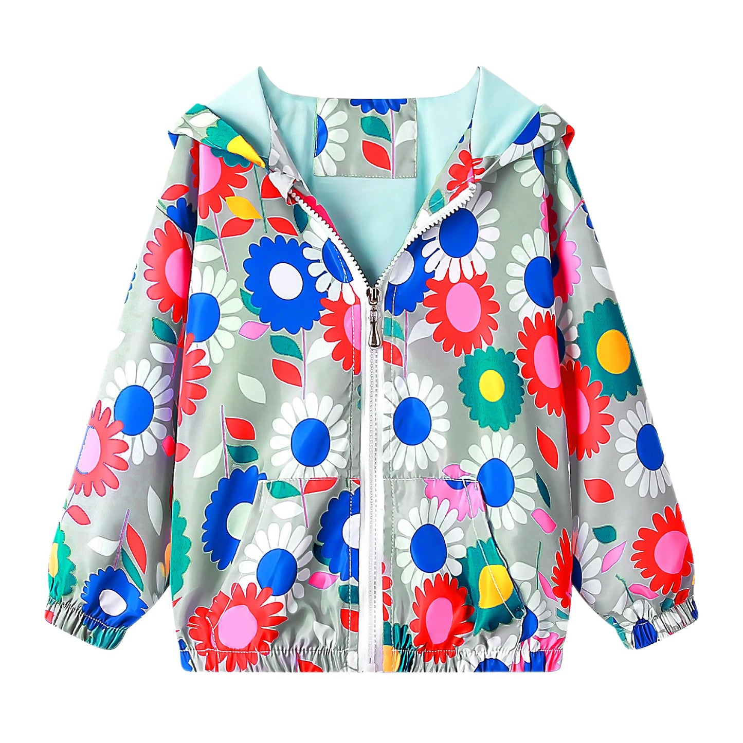 JinBei Jacken Mädchen Jacke Baby Kinder Kapuzen Sweatjacke Kapuzenjacke Cartoon Aufdruck Winddicht Mantel Windjacke Übergangsjack Frühling Herbst Outwear Softshelljacke Regenjacken 1-7 Jahre