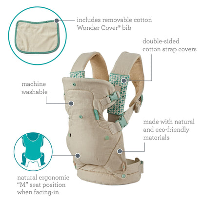 Infantino Flip Advanced 4-in-1 Babytrage, Ergonomisch, Umwandelbar, mit Blickrichtung Nach Innen und Außen, Vorne und Hinten Tragbar für Neugeborene bis Kleinkinder von 3,6-14,5 kg, Grau