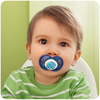MAM Original Schnuller im 2er-Set, zahnfreundlicher Baby Schnuller aus nachhaltigen & bio-erneuerbaren Materialien, Sauger aus MAM SkinSoft Silikon, mit Schnullerbox, 6-16 Monate, rosa/lila