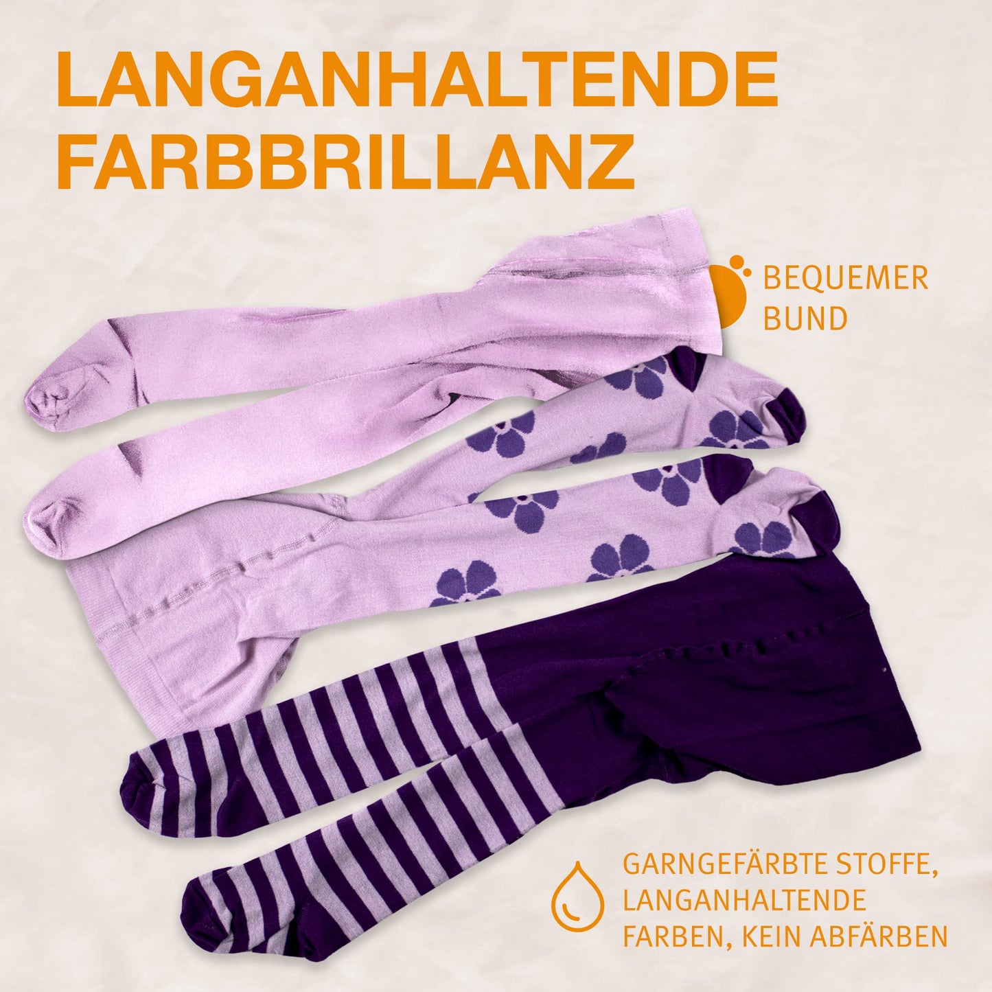 wellyou Children's Tights Girls & Boys - Set of 3 Baby Tights with Pattern - Colourful Cotton Tights Made of Oeko-Tex Certified Materials (Size 62-146)