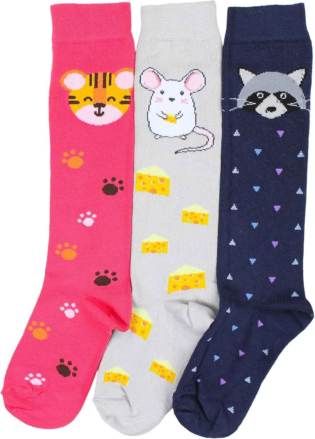 TupTam Girls' Knee-Length Socks, Patterned, Pack of 3