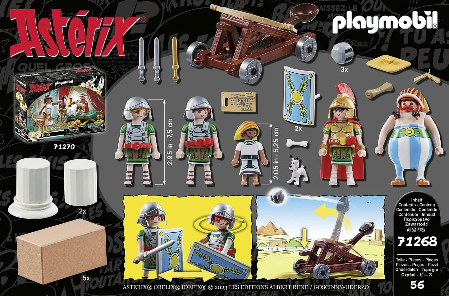 PLAYMOBIL Asterix 71542 Roman Camp, Exciting Conquest of the Camp by the Gauls, Includes Magic Potion for More Body Strength, Detailed Toy for Children from 5 Years