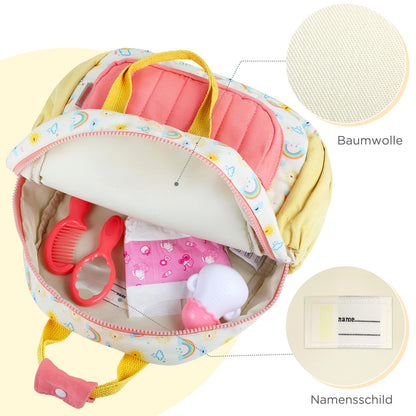 Kinderrucksack Mädchen 30cm Rucksack Kleinkind Kinderrucksack für 2-4 Jahre Kinder kindergartenrucksack Mini Tagesrucksack Reisetasche - Rosa Erdbeere