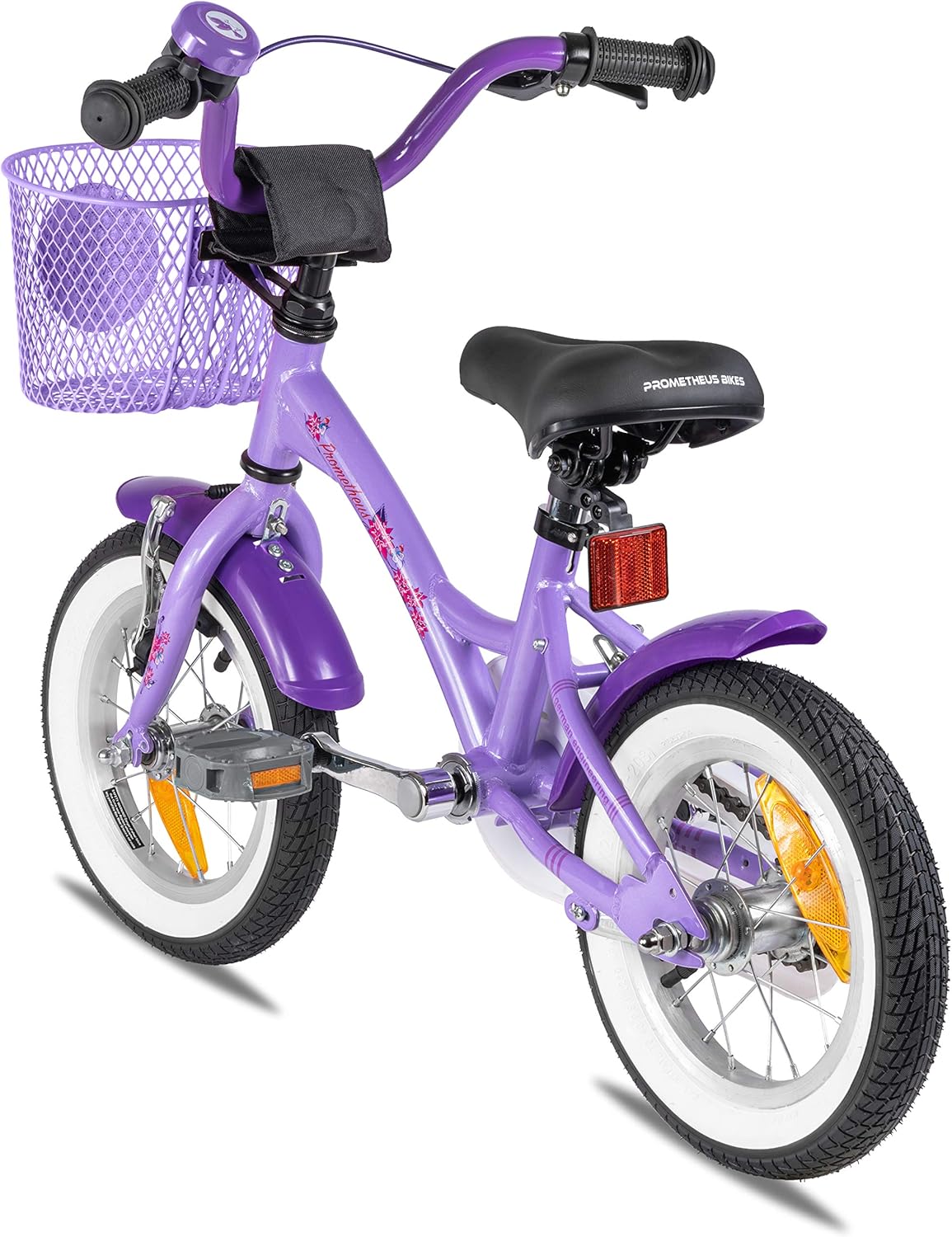 PROMETHEUS BICYCLES Kinderfahrrad ab 3 Jahren - Mädchenfahrrad 12 Zoll Kinder Fahrrad Mädchen Fahrrad Kinder mit Stützräder Rücktrittbremse in Violett Lila - Meloni2