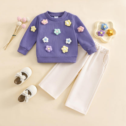 Baby Mädchen Kleidung Langarm Top + Hose Zweiteiler Neugeborene Herbst Winter Babykleidung Set Kleinkind Bekleidungssets für 6 Monate-4 Jahre