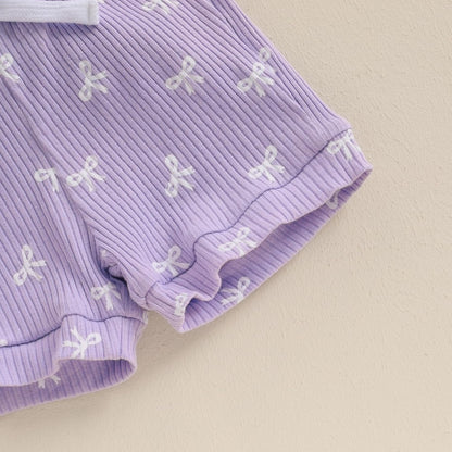 3tlg Baby Mädchen Sommer Kleidung Set Rüschen Kurzarm Strampler + Rüschen Shorts + Stirnband Babyset Weiche Neugeborene Ausgehen Outfit