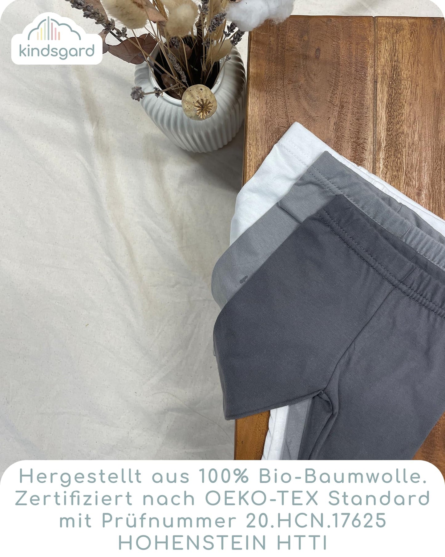 Kindsgard Bensker Leggings Pack of 3 - Baby Leggings - Easy to Put on and Take Off - Certified according to Oeko-Tex Standard