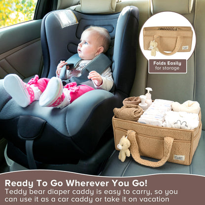 Baby Windel Caddy Organizer für Wickelauflage, Aufbewahrungskorb für Windeln und Tücher, Geschenk für Babyparty, Autowagen Organizer, Kindergarten Windel Organizer, Laptop