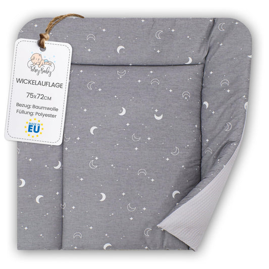 Wickelauflage Wickelunterlage aus Baumwolle 75x72 cm - Weich und waschbar Wickelunterlage für Babys Wickelmatte aus Stoff für Wickeltisch Wickelkommode oder Waschmaschine 75 x 72 Wilde Rose