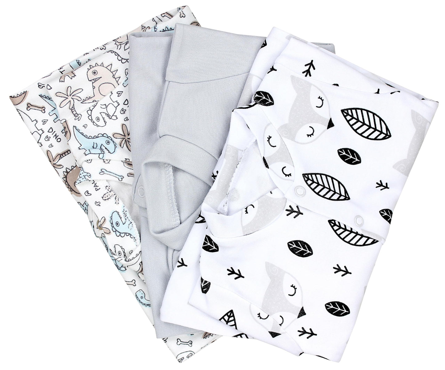 TupTam Baby Jungen Schlafstrampler Langarm Strampler Schlafanzug mit Fuß 3er Pack