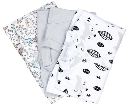 TupTam Baby Jungen Schlafstrampler Langarm Strampler Schlafanzug mit Fuß 3er Pack