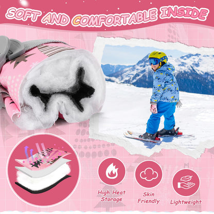 CYCLESPEED Kinder Winddicht Winterhandschuhe Warm Skihandschuhe Wasserdicht für 4-12 Jahre Mädchen Jungen Fahrradhandschuhe Outdoor Snowboarding