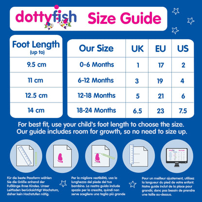 Dotty Fish Baby Winter Boots - Warm Non-Slip Cotton Crawling Shoes with Suede Sole - 0-24 Months