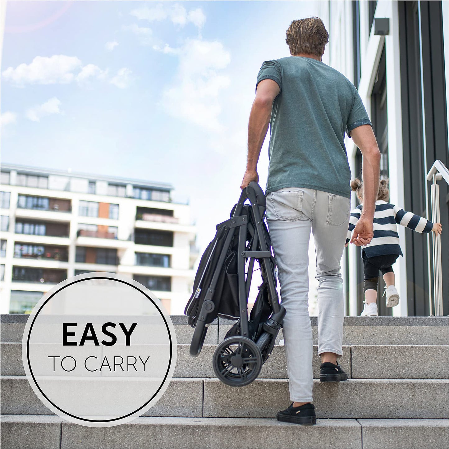 hauck Rapid 4, Grey - Pushchair from Birth up to 22 kg, Plastic Wheels, Compact & One Hand Folding, Height-Adjustable, Fully Reclining
